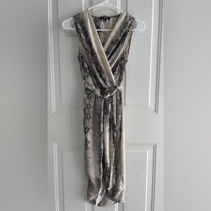 Snake Skin Print Asymmetrical Dress